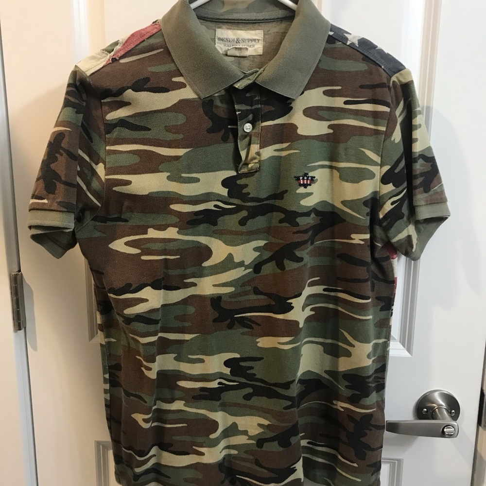 Ralph Lauren Denim & Supply Camo Flag Polo Shirt